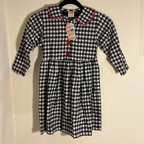 navy blue dress for baby girl No Boundaries Juniors' Plaid Dress and Ribbed T-Shirt, 2-Piece Set main image 1